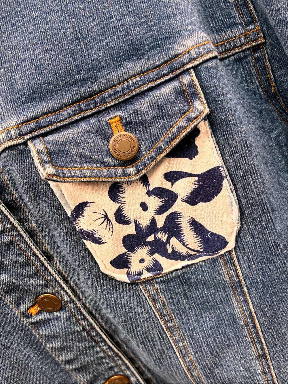 Hand Repurposed Denim Jacket - Picture 2 of 6